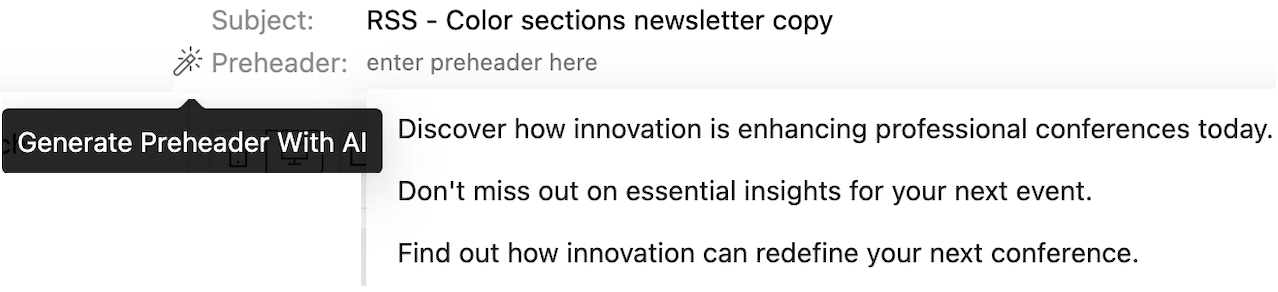 AI Subject & Preheader Generator
